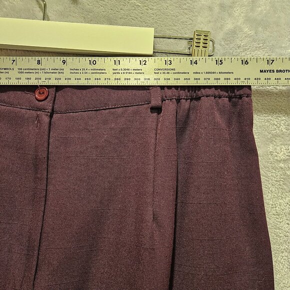 Liz Baker Essentials Skirt Suit Set Womens 16 Dark Purple notched Pleated career - Picture 10 of 12